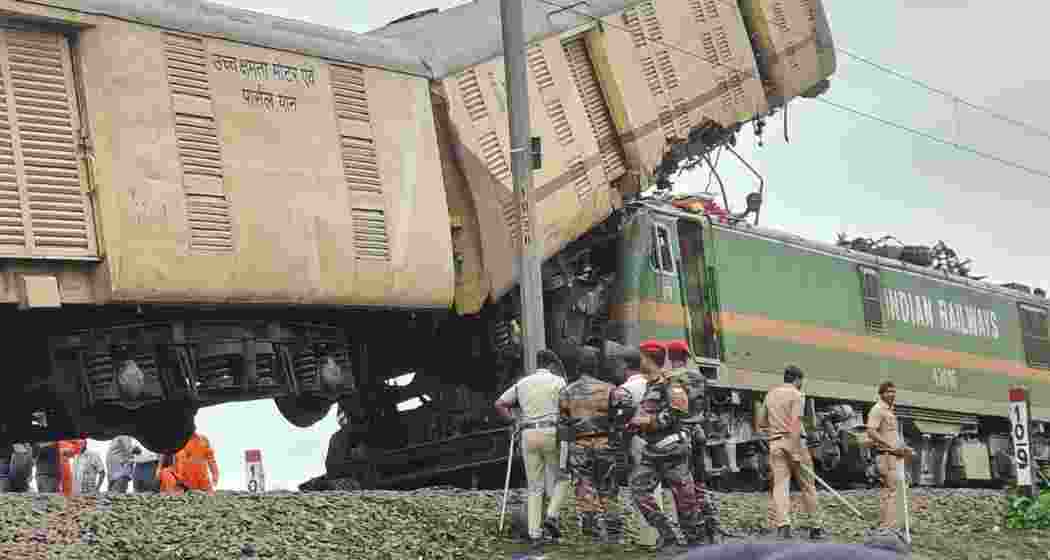 Sealdah-bound Kanchanjungha Express hit by a goods train in Darjeeling, West Bengal, on June 17, 2024.