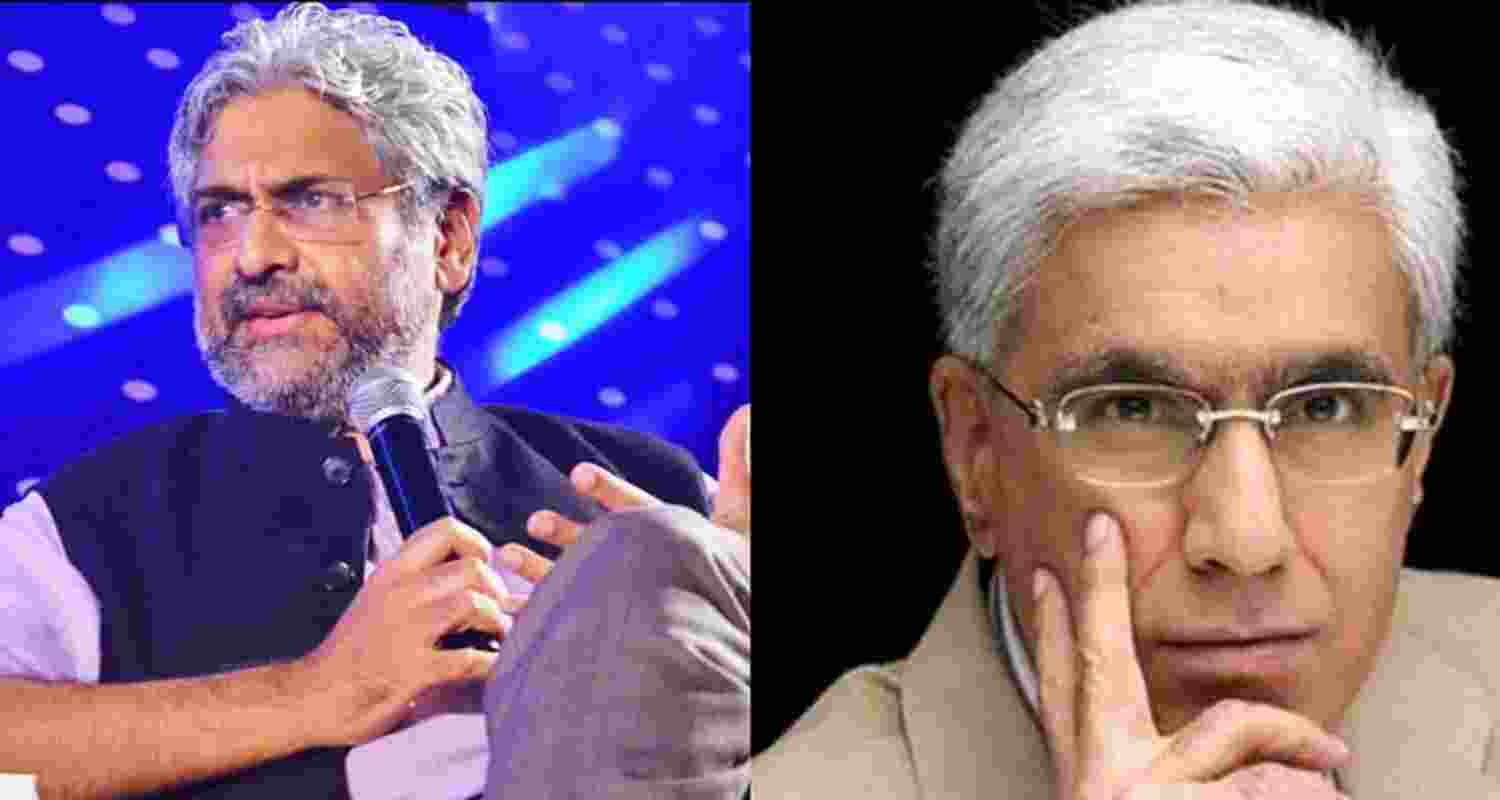 Journalists Siddharth Varadarajan (left) and Karan Thapar. 