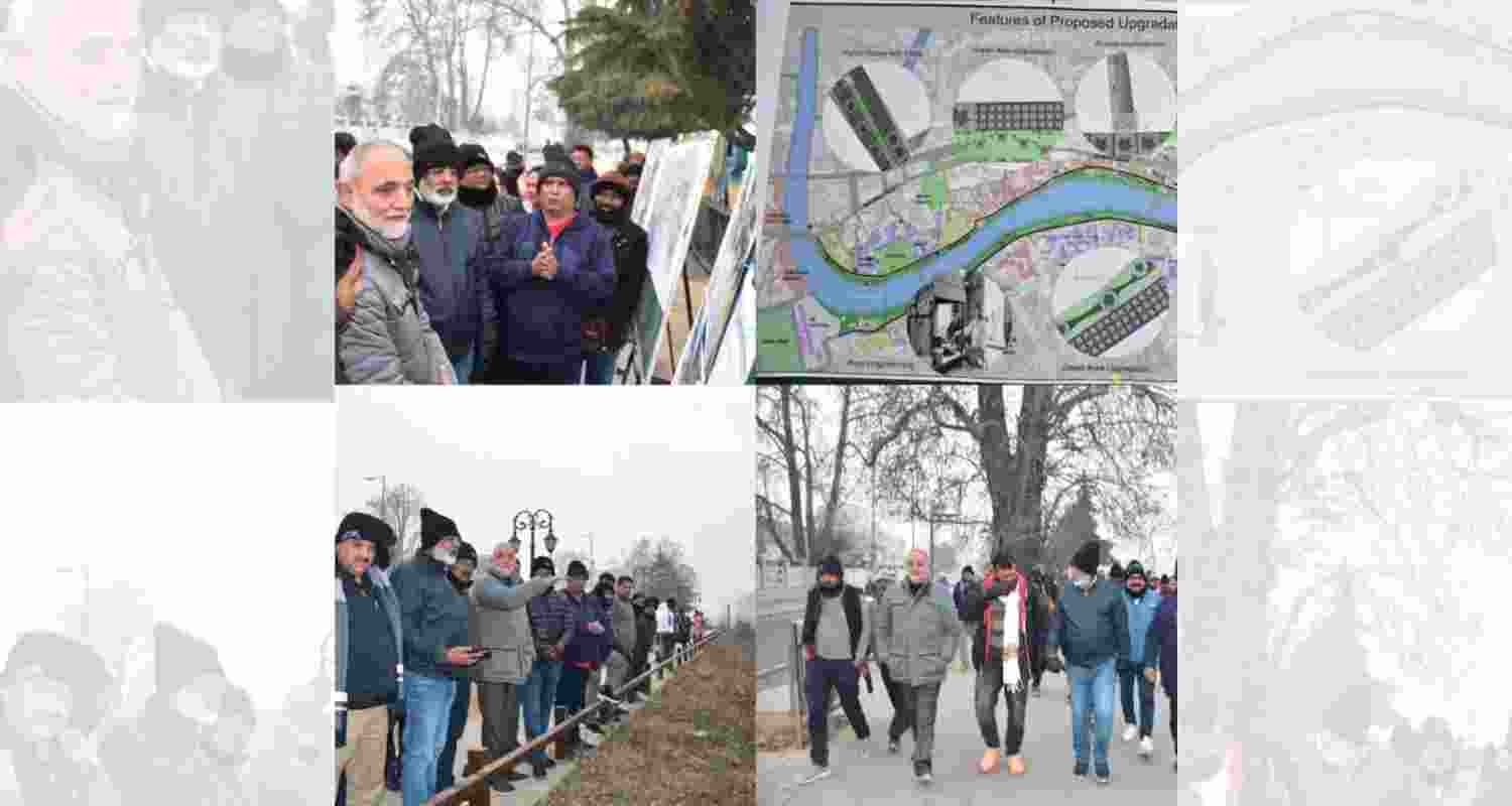 AMC delegation observing the accomplishments of the Srinagar Smart City Ltd projects in Kashmir.