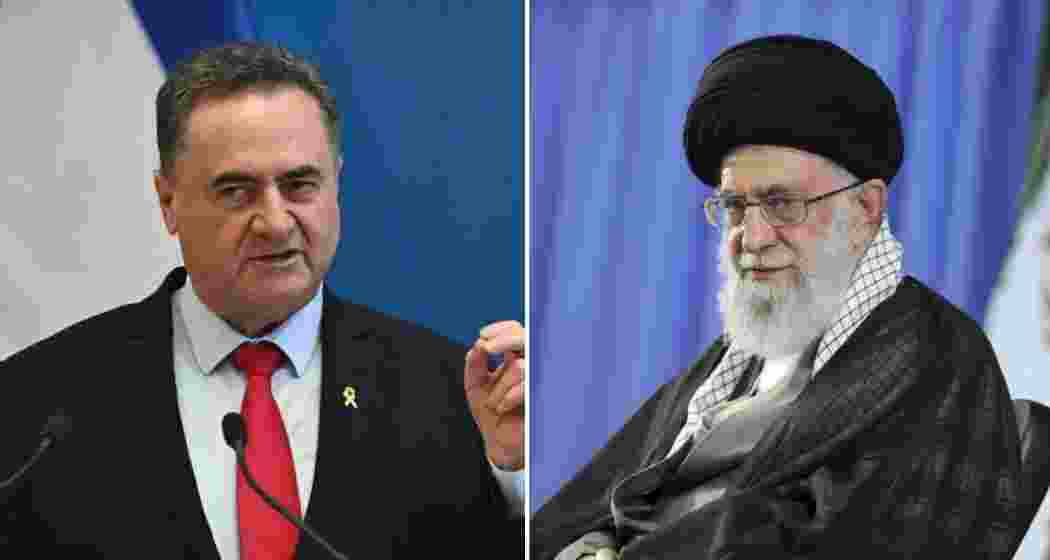 Israel’s Defence Minister Israel Katz (left) and Iran’s Supreme Leader Ayatollah Khamenei (right). 