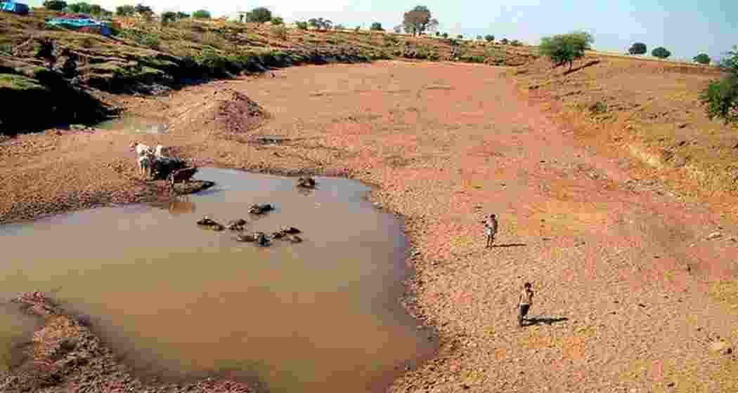 The dried-up bed of the Betwa River on the outskirts of Bhopal.