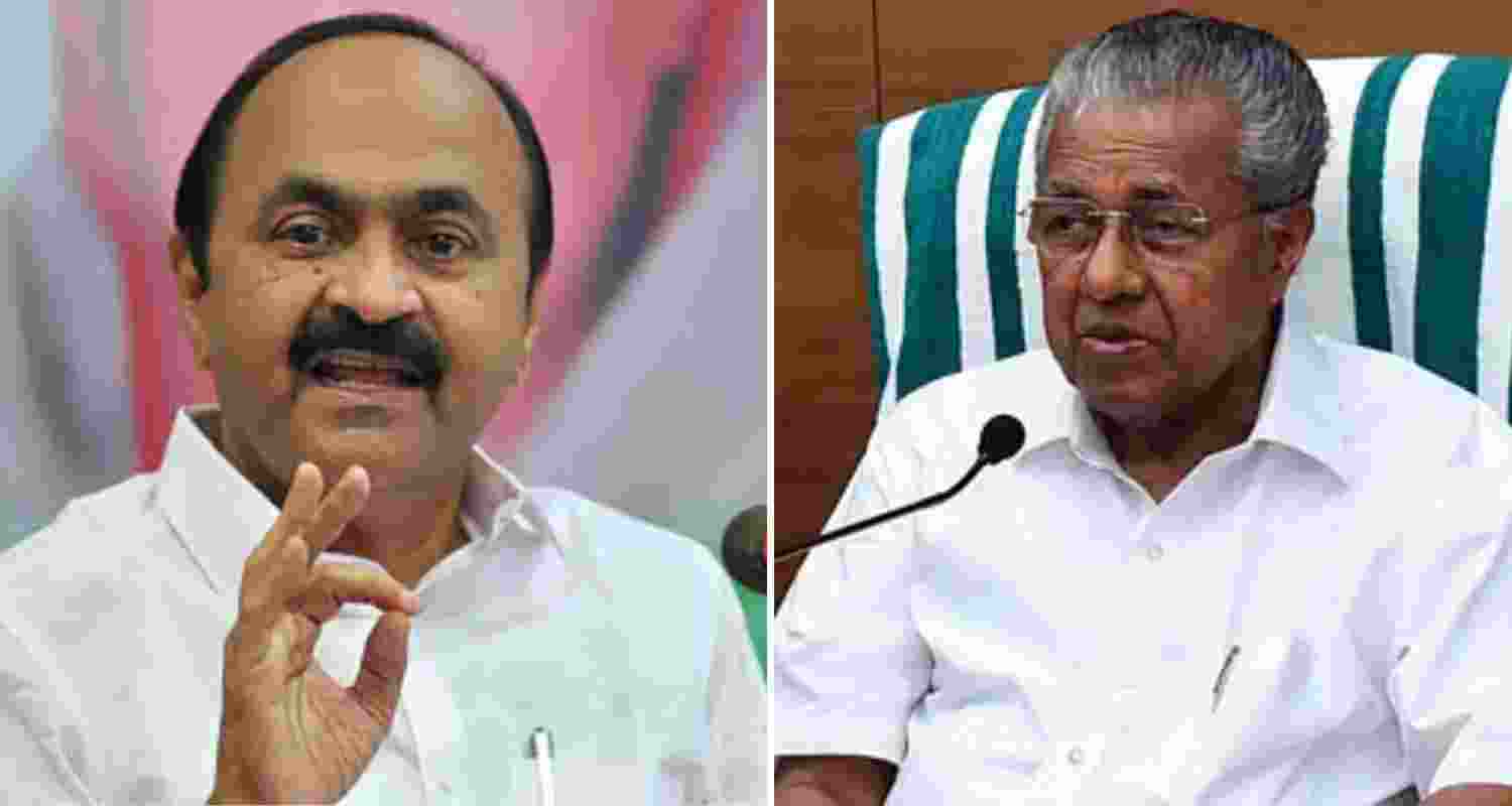 Leader of the Opposition VD Satheesan (left) and Kerala Chief Minister Pinarayi Vijayan.  