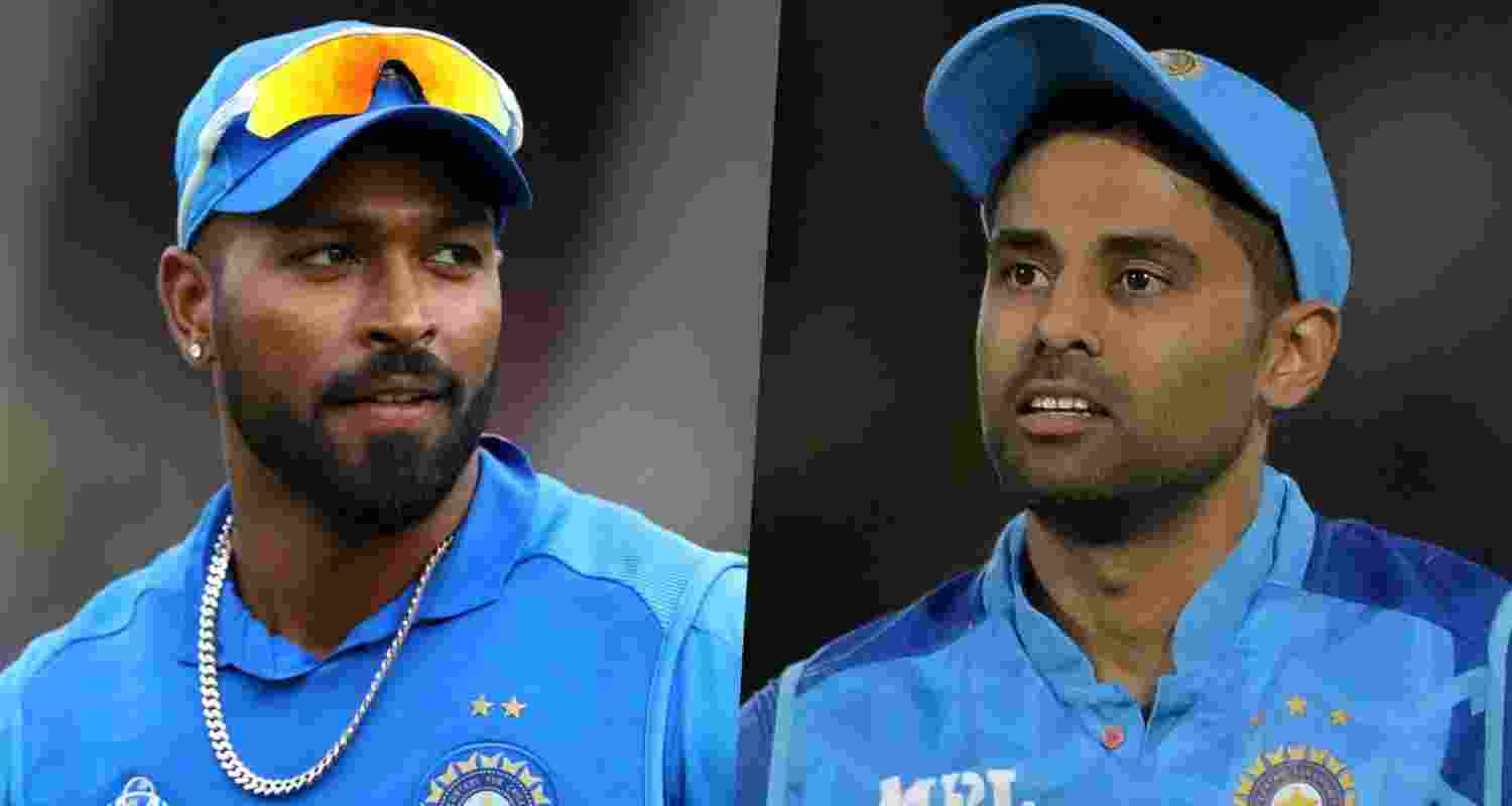 Hardik Pandya and (right) Suryakumar Yadav.