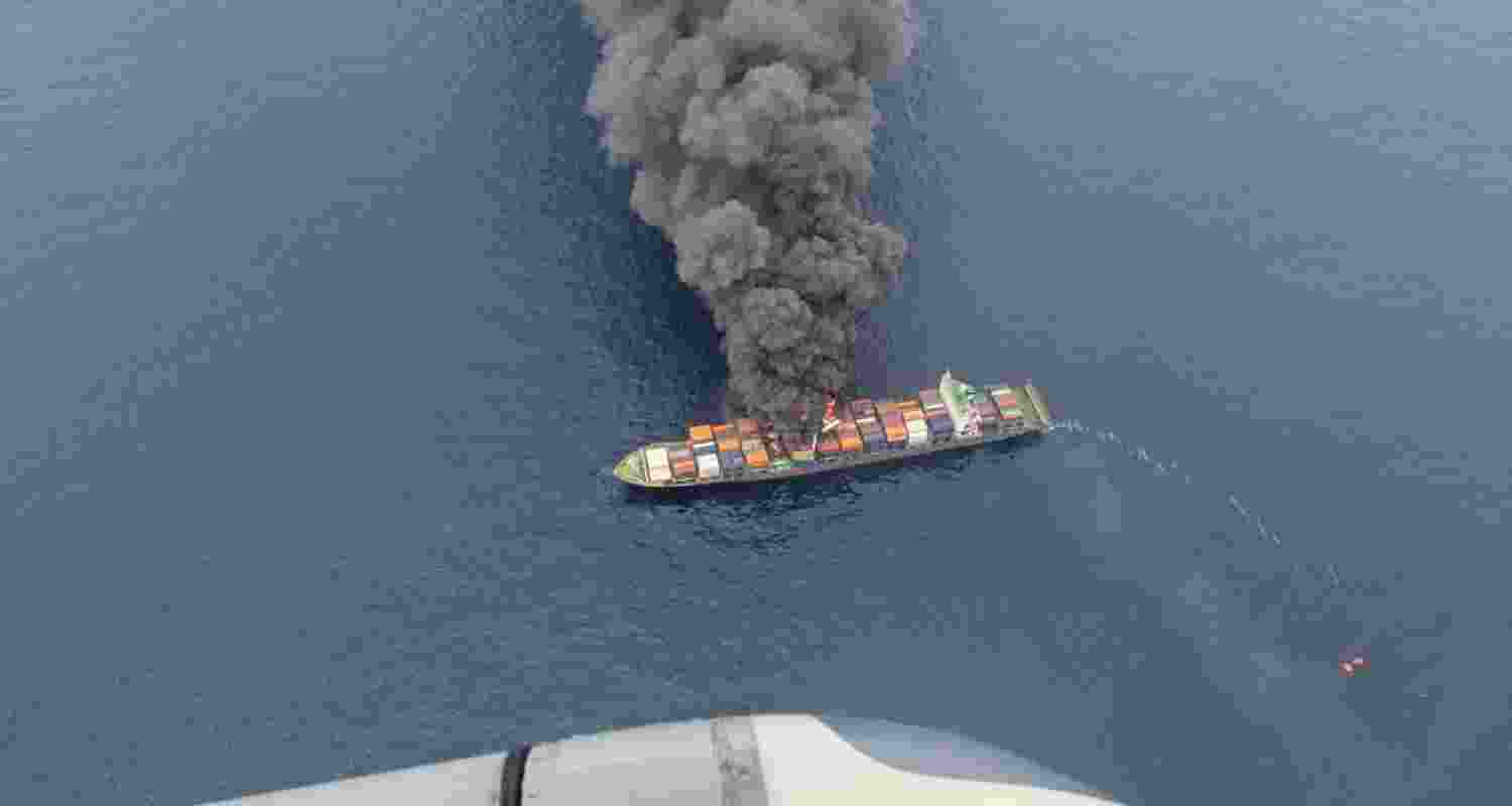 Explosion on Singapore ship off Kerala coast, Navy responds