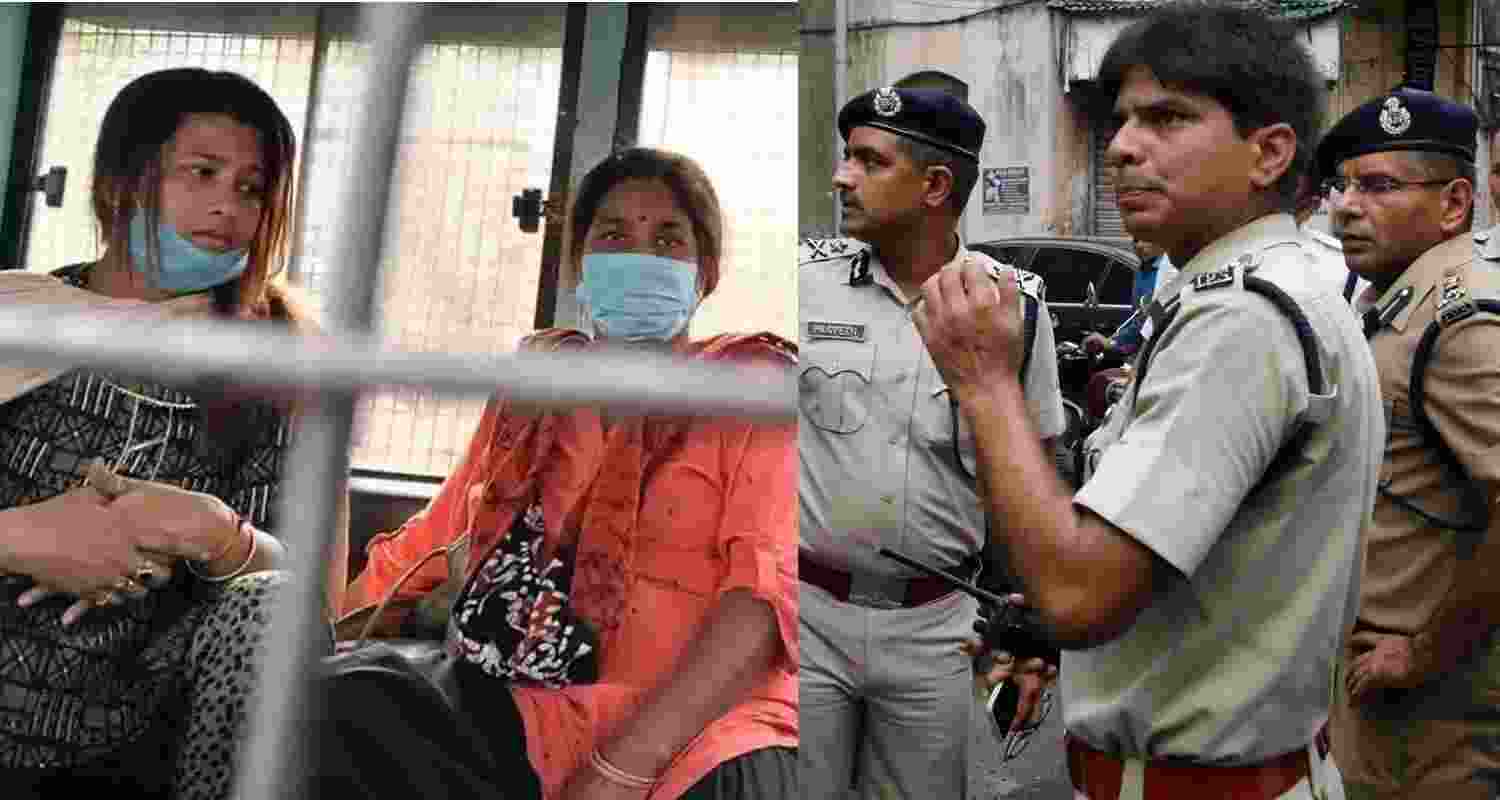 The women were first spotted at around 8 am near the banks of the Ganga in north Kolkata's Kumartuli.