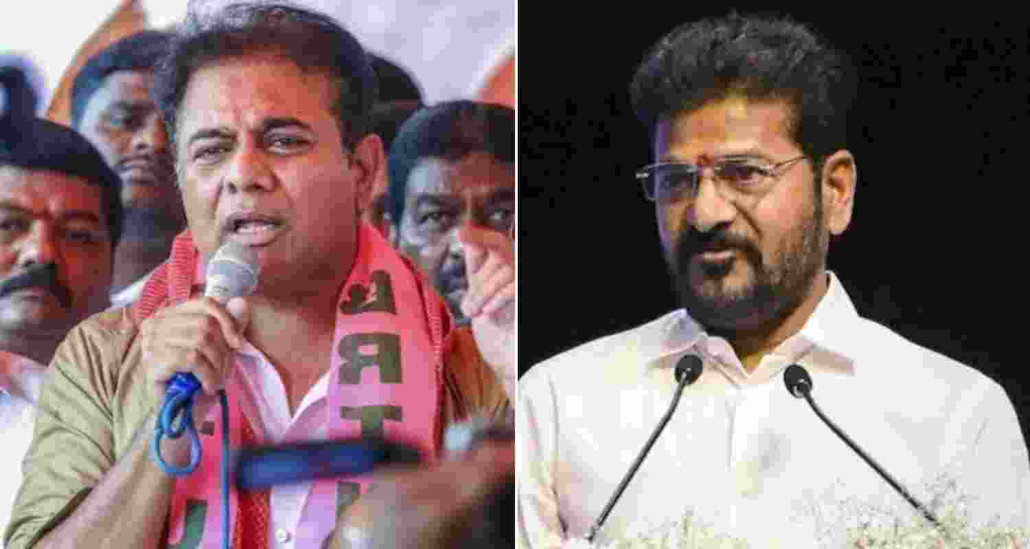 BRS working president KTR (left) and Telangana Chief Minister Revanth Reddy.