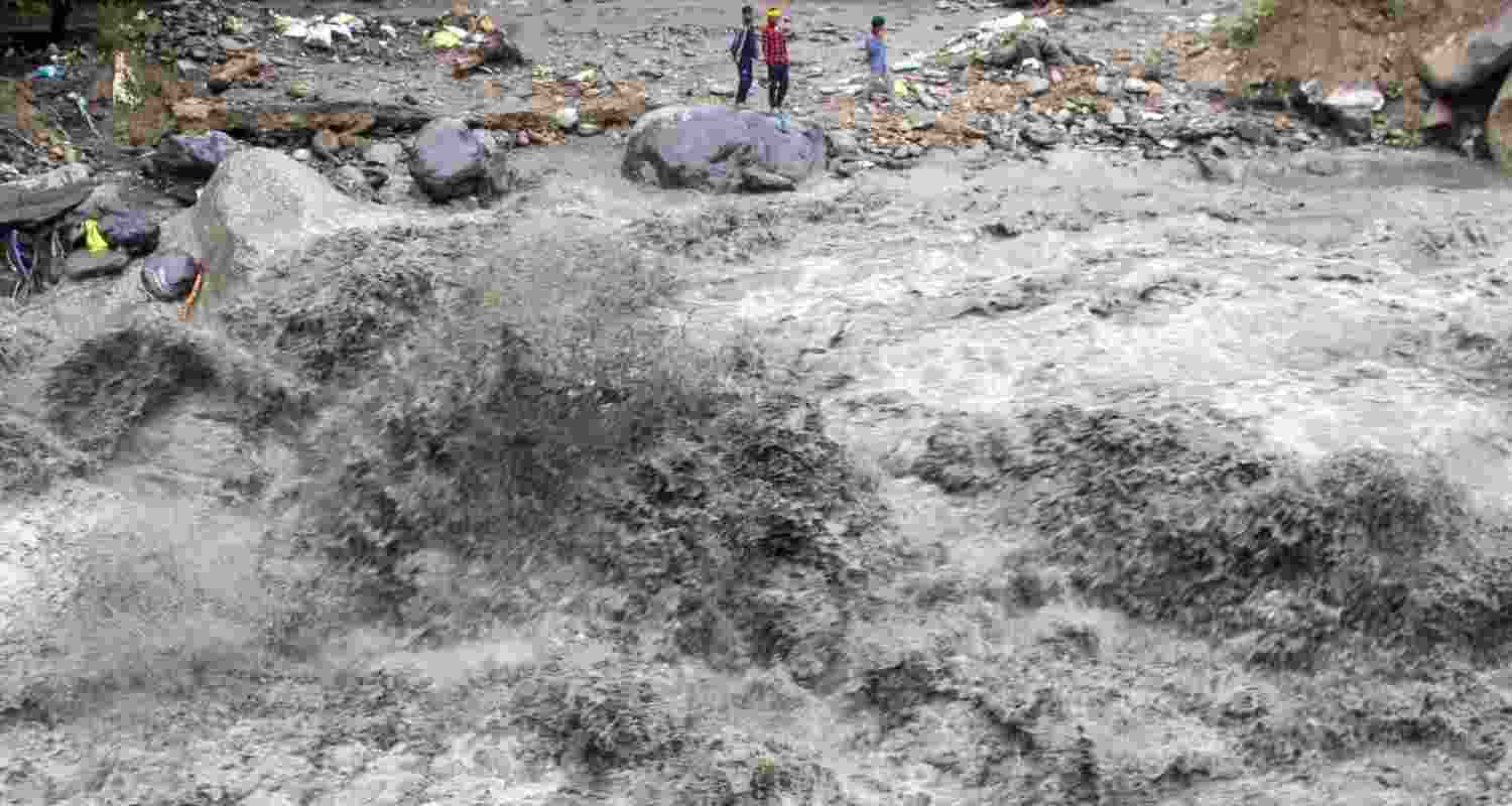 Bridge, shops washed away in Himachal flash floods