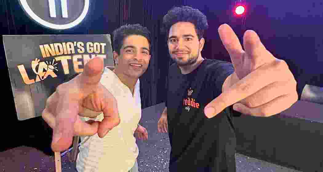 YouTuber Ranveer Allahbadia with India's Got Latent founder Samay Raina.