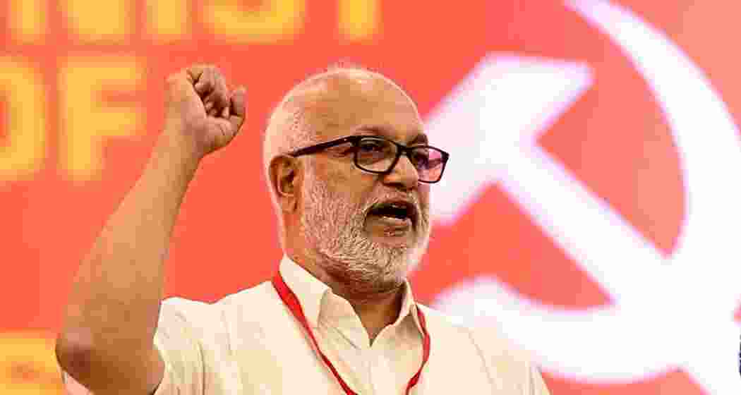 CPI(M) General Secretary M A Baby addressing a gathering. 