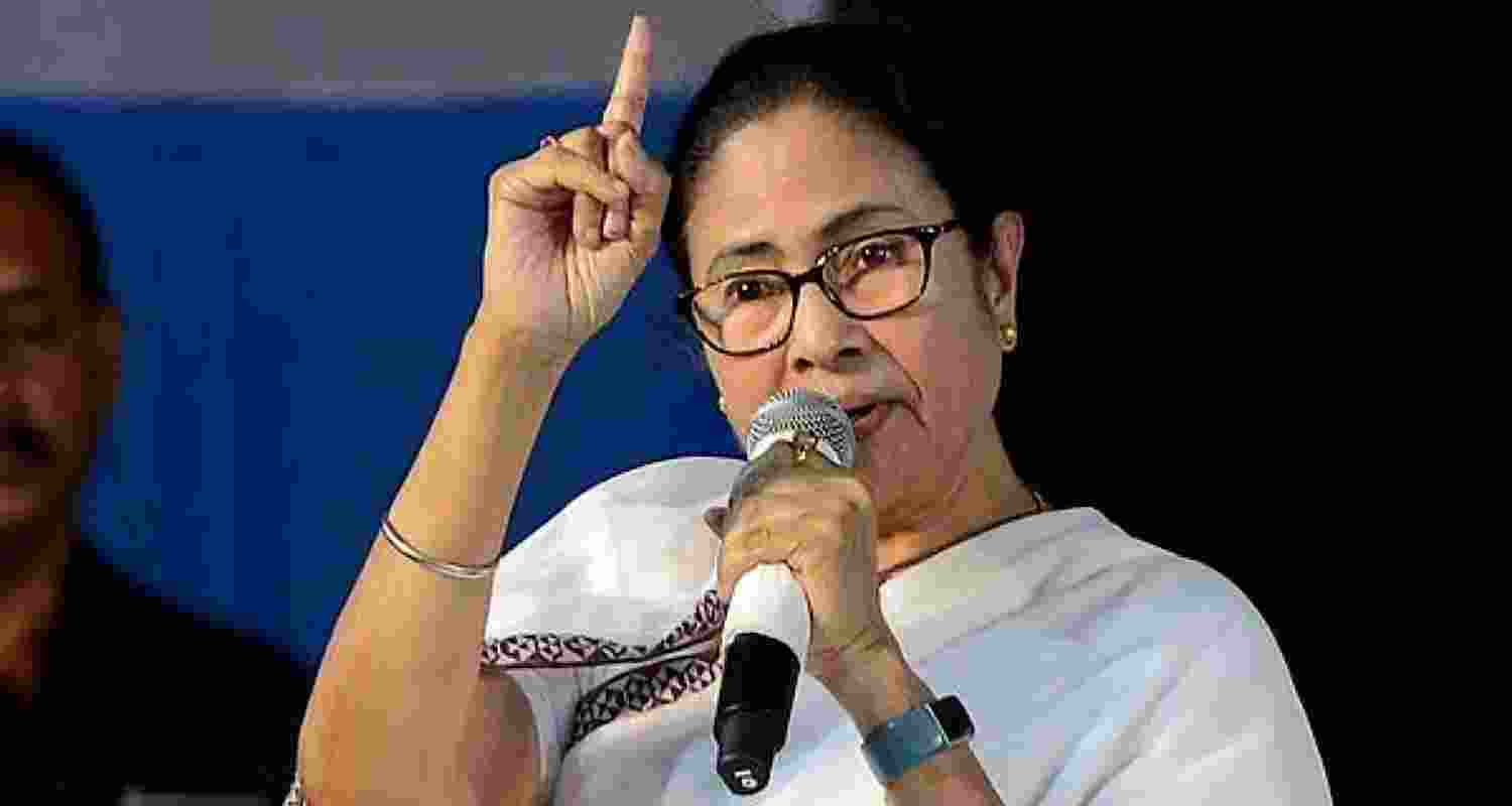A file photo of Chief minister Mamata Banerjee at a function in Kolkata.