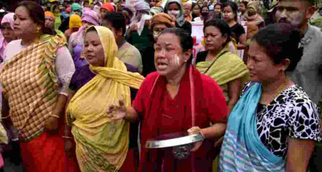Protesters in Imphal call for justice following the discovery of six bodies in Jiribam. Violence erupted after the victims, believed to be hostages, were found on the Manipur-Assam border. Image for representative use only.