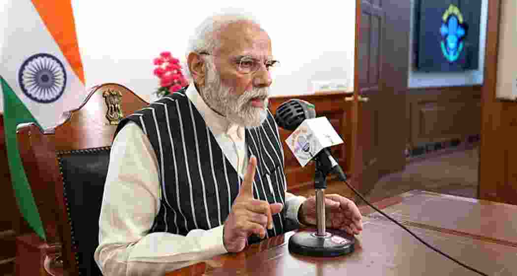 Prime Minister Narendra Modi during his 'Mann Ki Baat' broadcast for the nation. (File photo)