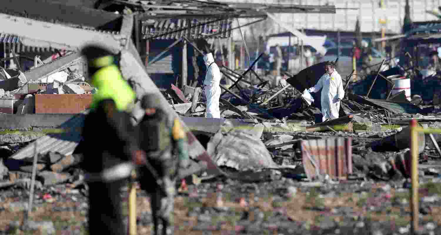 Rockets shot hundreds of feet in the air, leaving devastation on the ground.