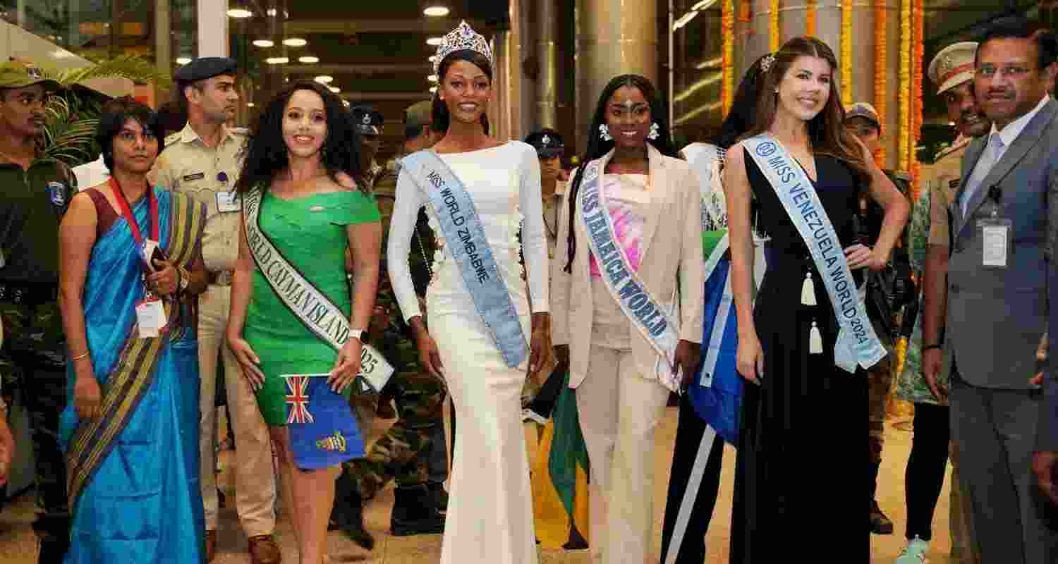 International beauty queens have begun arriving in Hyderabad as the city prepares to host the Miss World pageant. 