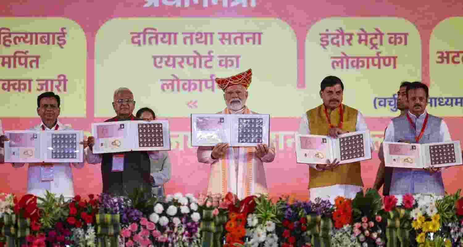 Prime Minister Narendra Modi virtually inaugurating the Super Priority Corridor of Indore Metro, Datia and Satna airports, in Bhopal on Saturday.
