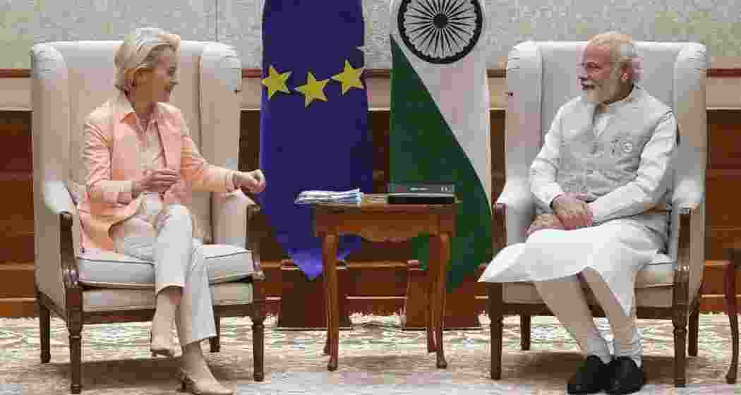 Prime Minister Narendra Modi with European Commission President Ursula von der Leyen.