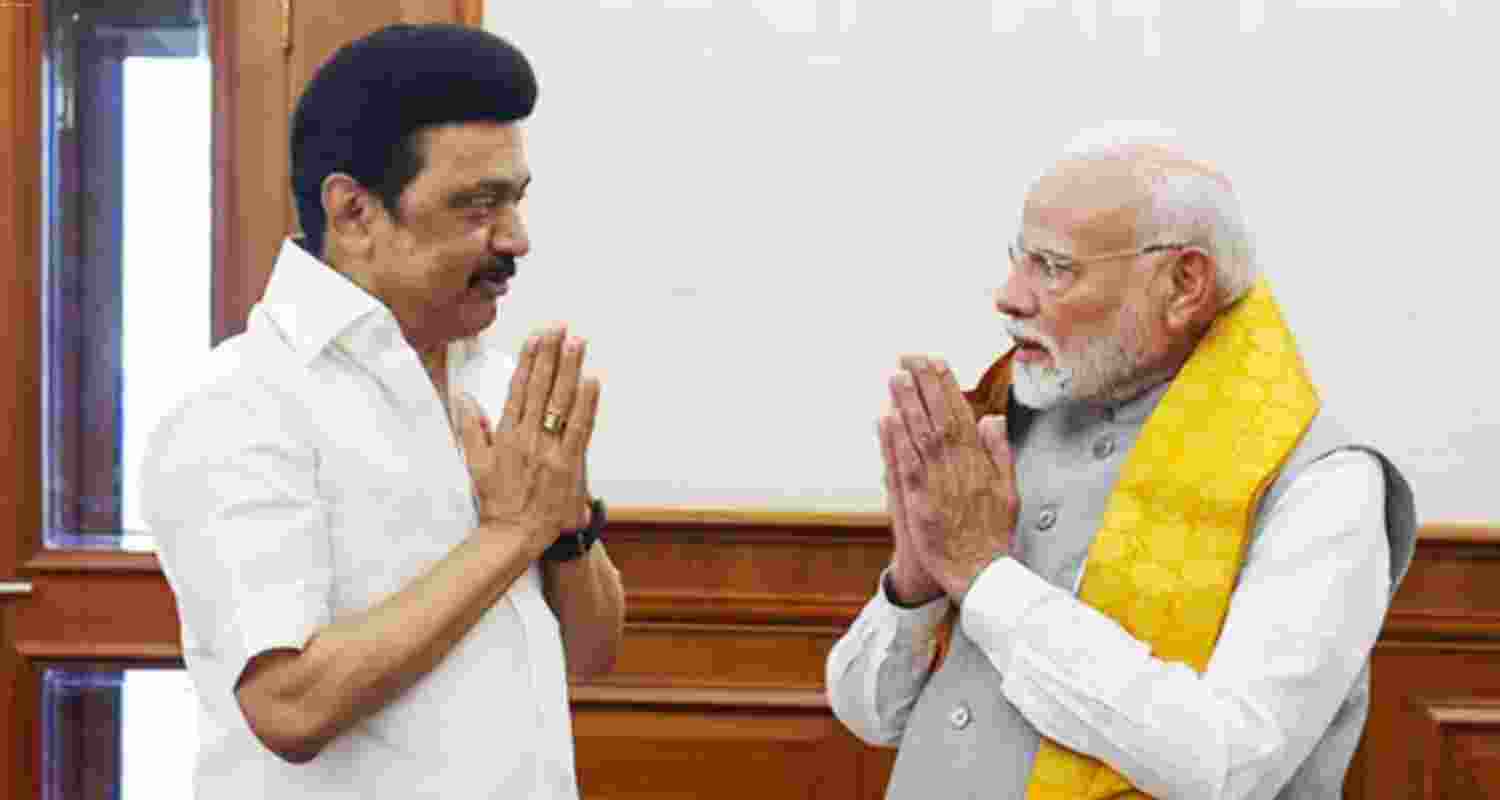 Prime Minister Narendra Modi with Tamil Nadu CM MK Stalin