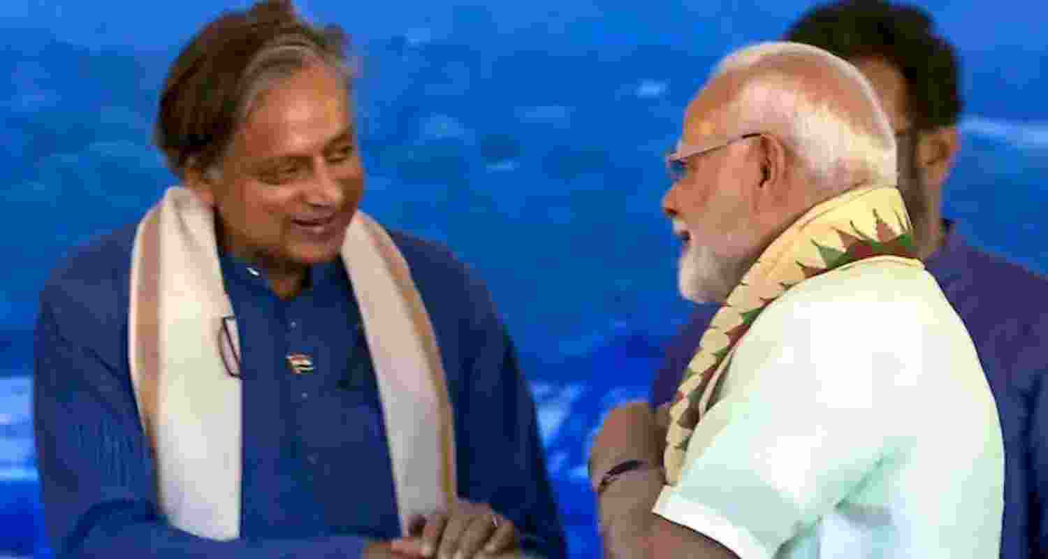 Shashi Tharoor was present on stage during PM Modi's speech.