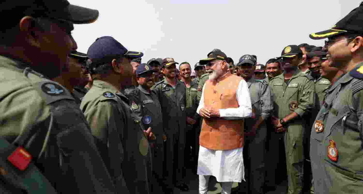 PM Modi visits Adampur air base, interacts with soldiers