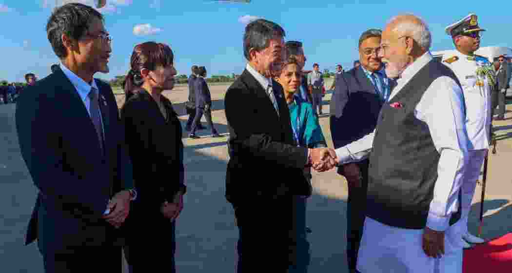Prime Minister Narendra Modi meets Japanese and Indian officials in Tokyo on Saturday.