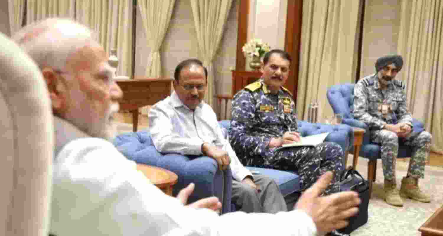 PM Modi meets all three service chiefs amid heightened tensions with Pakistan.