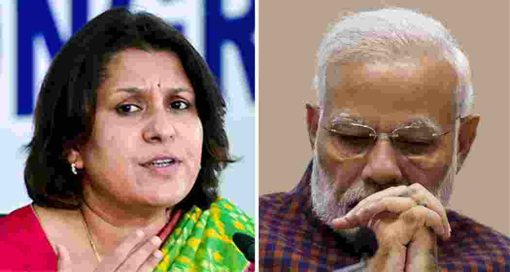 Congress leader Supriya Shrinate and Prime Minister Narendra Modi. 