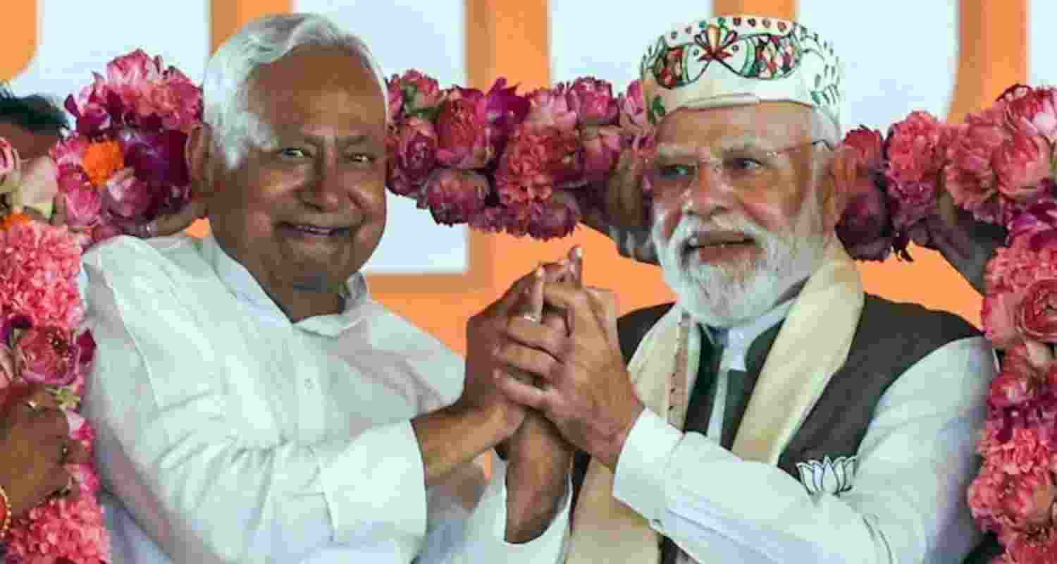Janata Dal (United) chief Nitish Kumar and Prime Minister Narendra Modi at a public rally in Bihar during Assembly poll campaign. Janata Dal (United) chief Nitish Kumar and Prime Minister Narendra Modi at a public rally in Bihar during Assembly poll campaign.