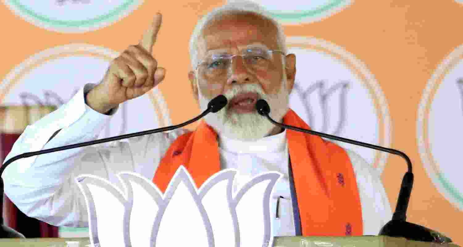 PM Modi addressing the public in Dumka, Jharkhand.