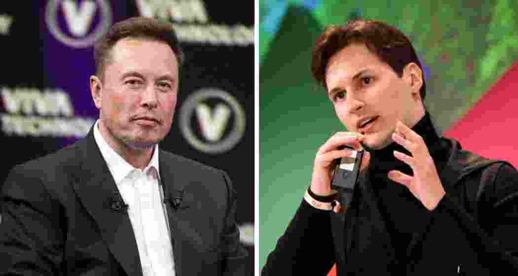 Tech billionaire Elon Musk and Telegram founder Pavel Durov. 