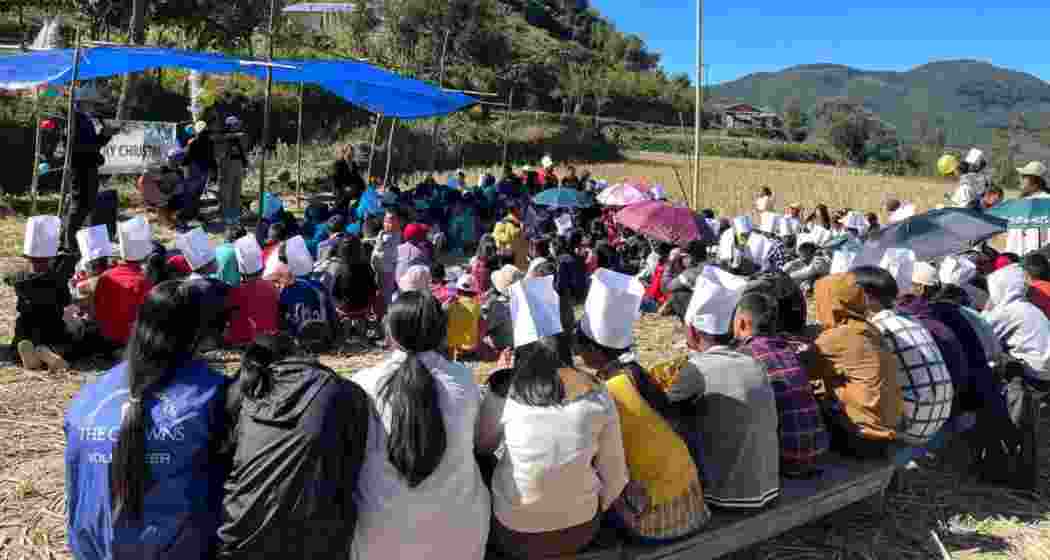 Myanmar refugees celebrate Christmas in a relief camp in Mizoram. (File photo)