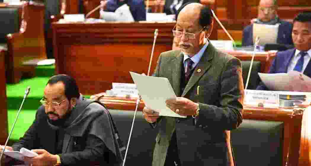 File photo of Nagaland Chief Minister Neiphiu Rio addressing the Assembly.