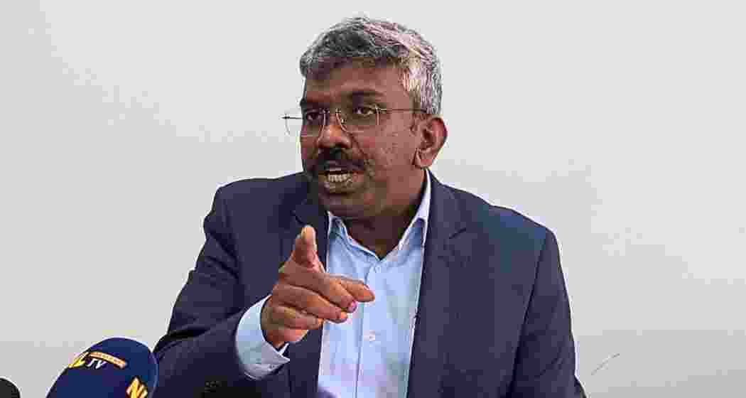 The IAS official addressing the media. (Image: X)