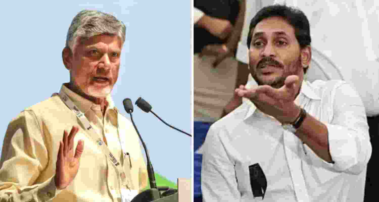 Andhra Pradesh Chief Minister N Chandrababu Naidu (left) and YSRCP supremo YS Jagan Mohan Reddy.