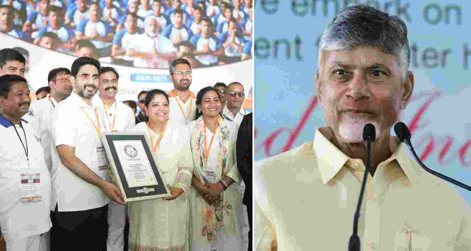Naidu thanks people as state sets Guinness record for Yoga event Naidu thanks people as state sets Guinness record for Yoga event