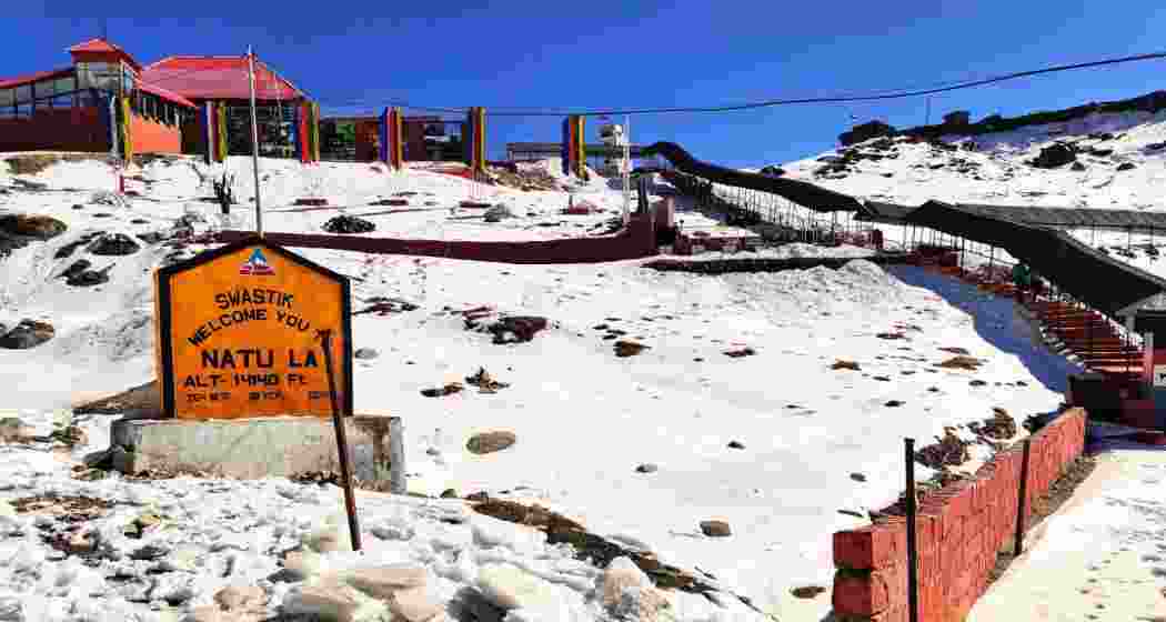 The Nathula Pass located in East Sikkim, India, along the Indo-China border.