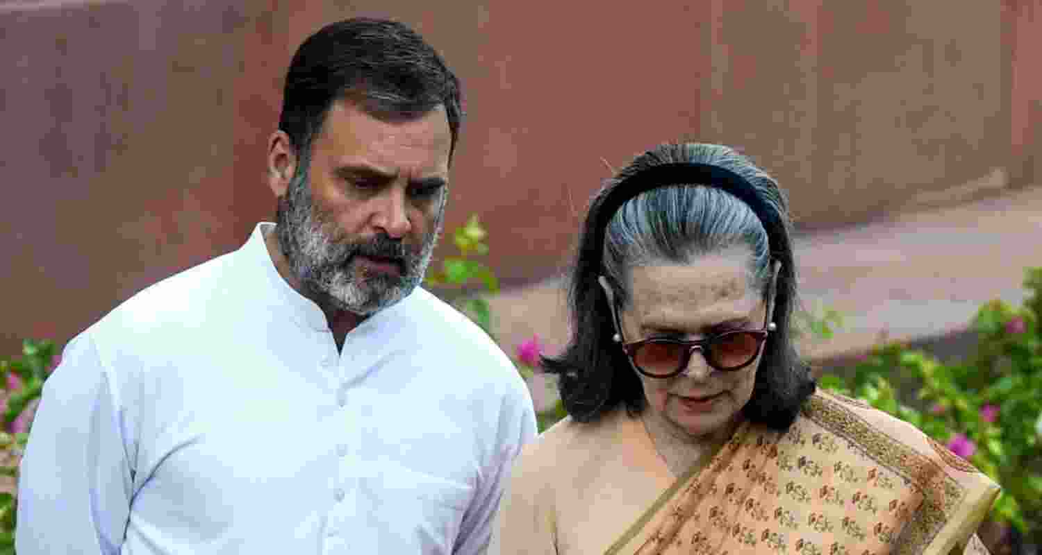 Lok Sabha LoP and Congress MP Rahul Gandhi and Congress Parliamentary Party Chairperson Sonia Gandhi. 