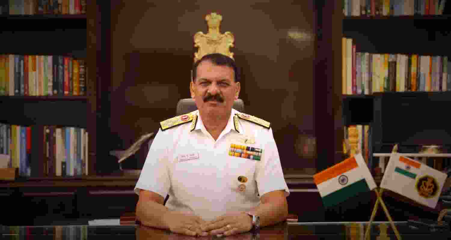 Indian Navy Chief Admiral Dinesh K Tripathi. 