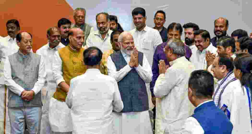 Prime Minister Narendra Modi meets leaders of NDA allies in New Delhi ahead of the 2024 general elections. (File photo)