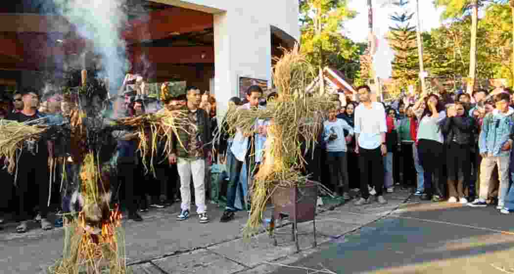 Students of NEHU, Shillong campus, protest the recent Pro-VC appointments, calling instead for the resignation of Vice-Chancellor Prabha Shankar Shukla.