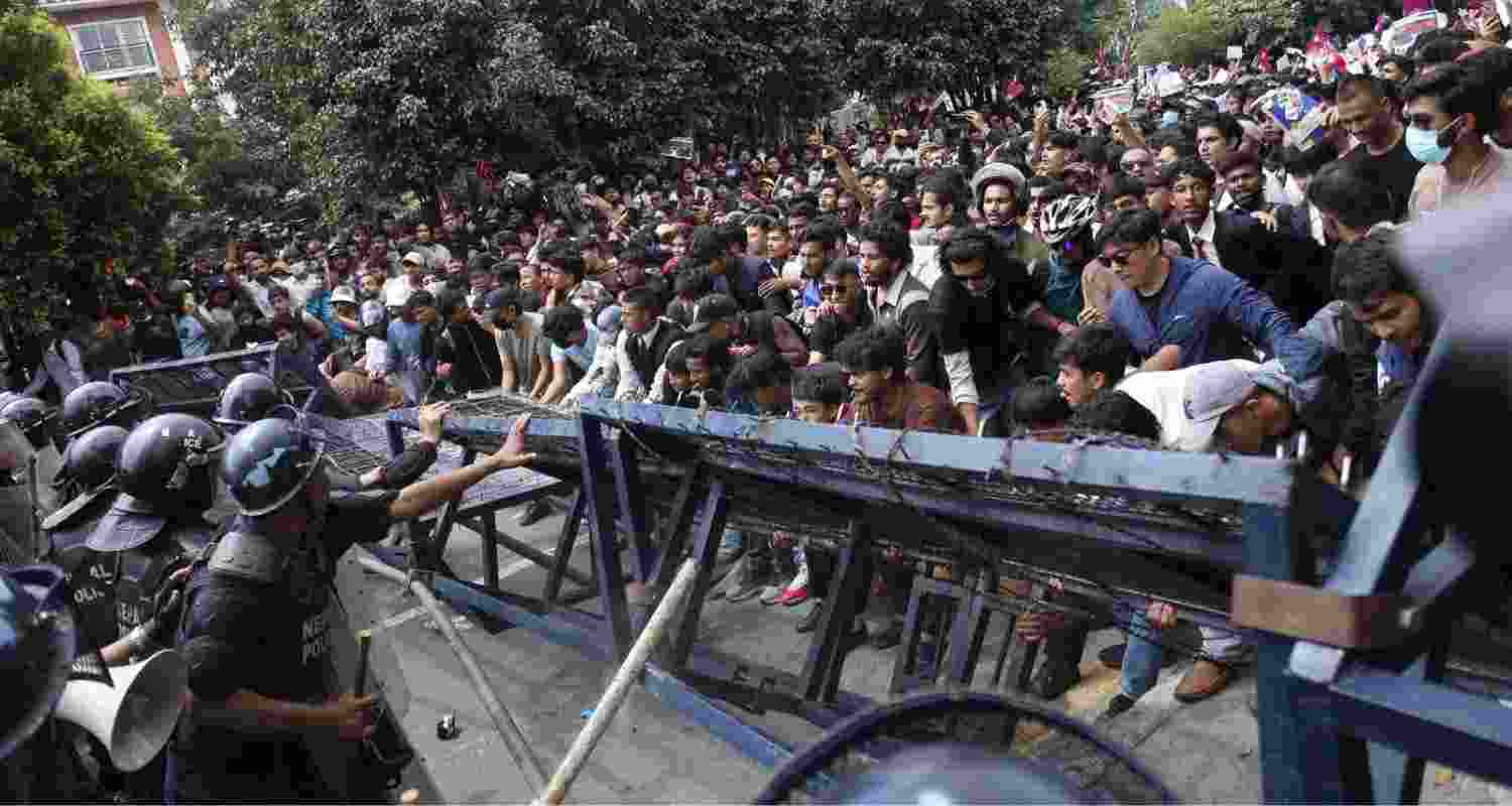 A day after police opened fire on young demonstrators, Kathmandu was engulfed in flames.