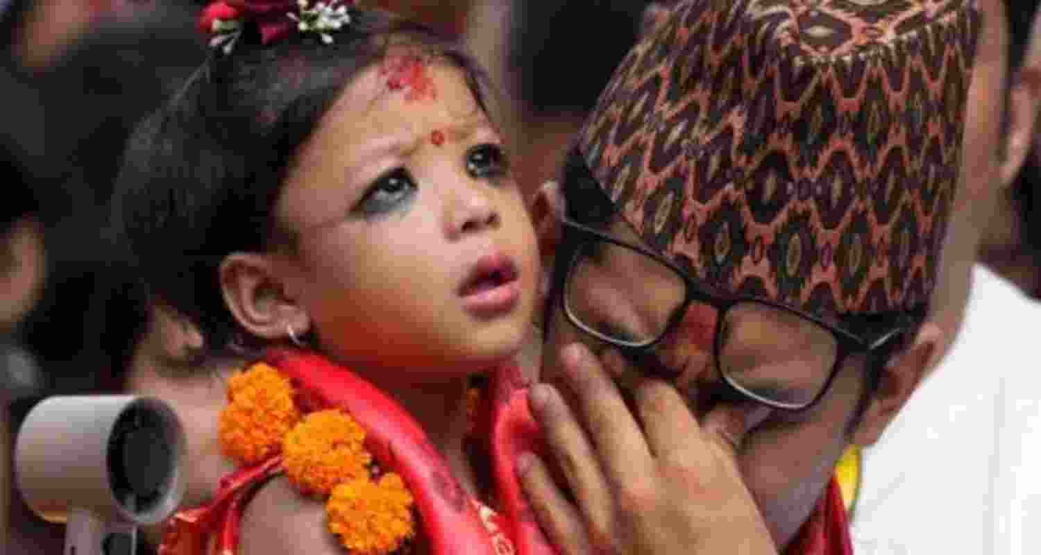Nepal crowns two-year-old Aryatara Shakya as new Kumari. 