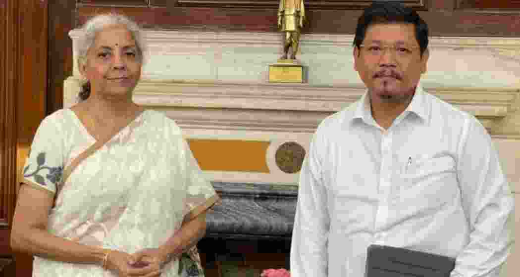 Union Finance Minister Nirmala Sitharaman with Meghalaya CM Conrad Sangma. (File photo)