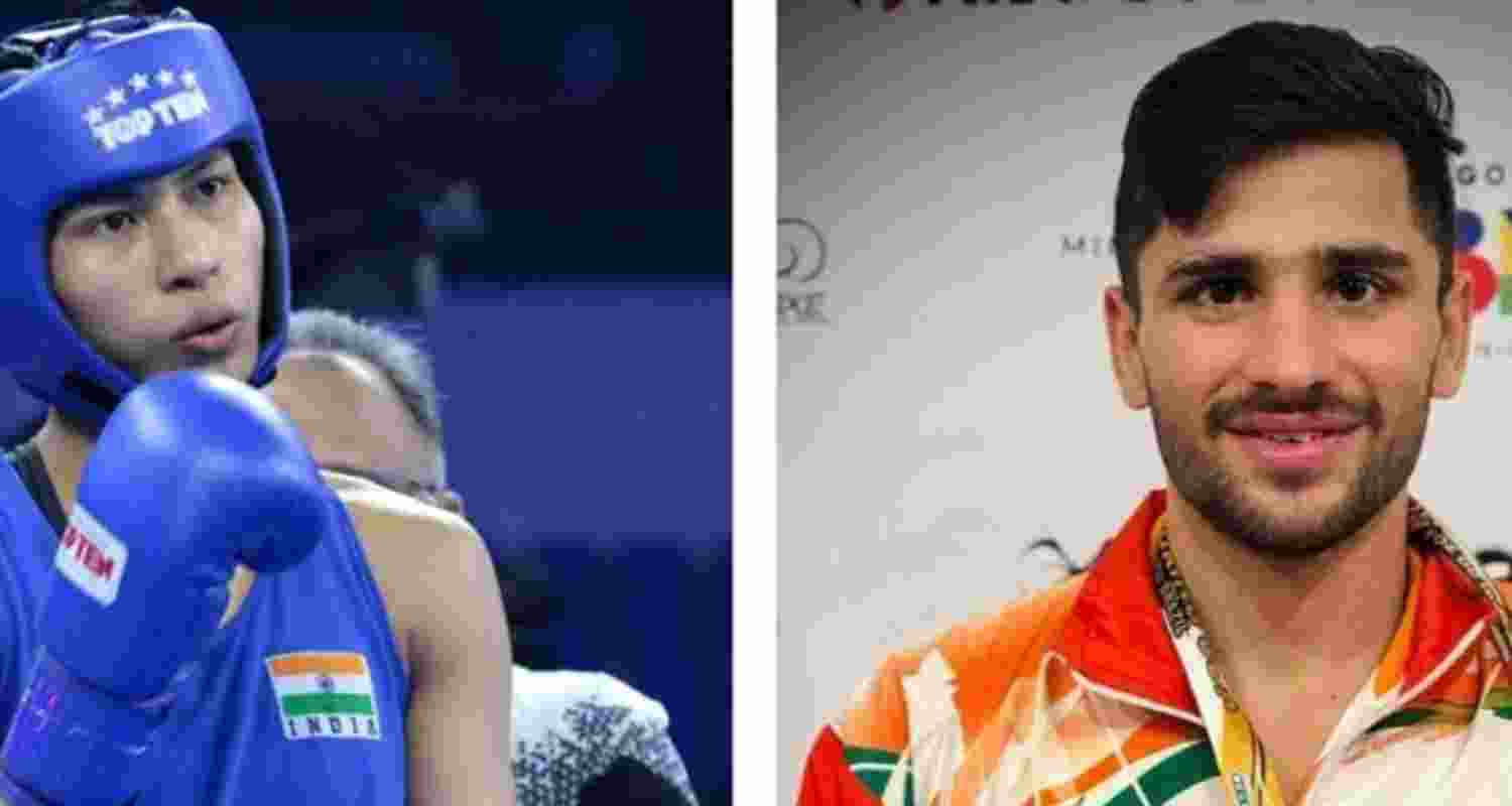 Lovlina Borgohain and (right) Sachin Siwach.