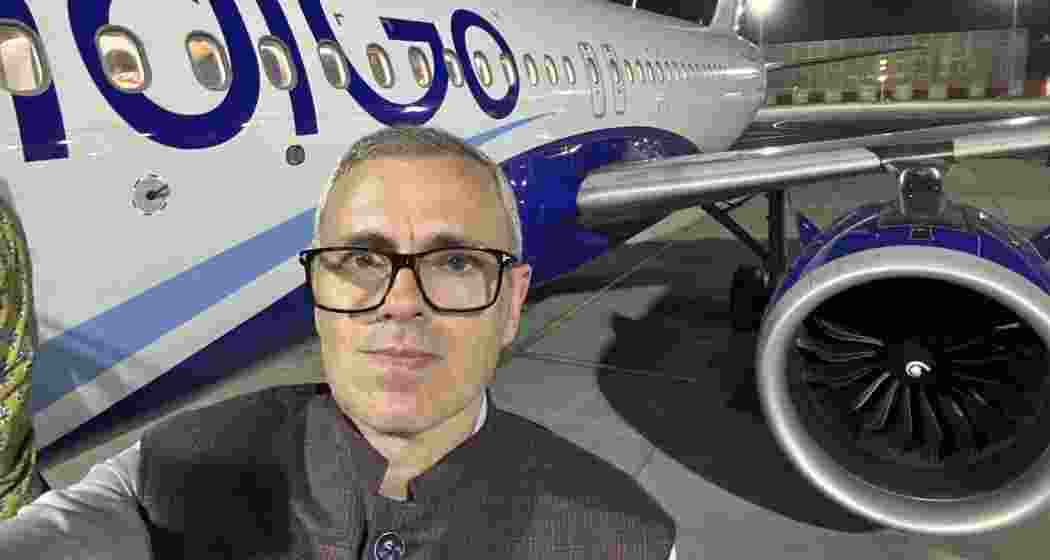 Omar Abdullah snaps a selfie after his diverted flight lands in Delhi at 3 AM on Sunday.