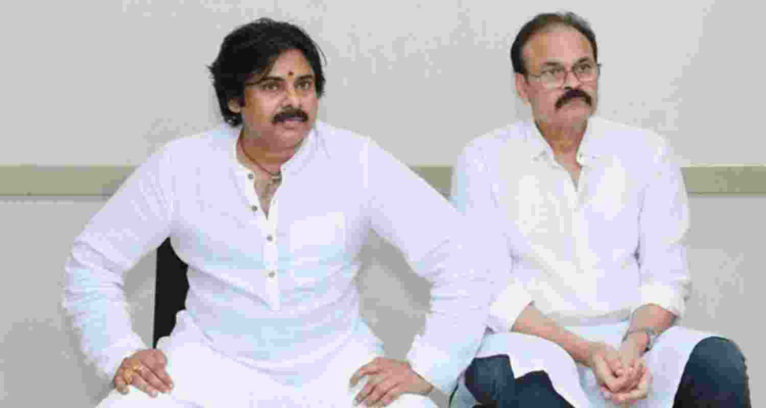 Pawan Kalyan with his elder brother Konidela Nagababu. Image via X.