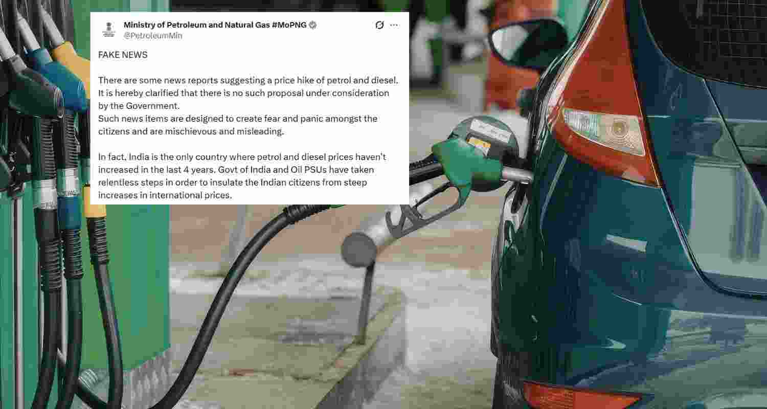 Govt denies reports of Rs 25–28/litre petrol, diesel price hike post elections, calls claims fake amid Kotak report citing oil pressure.