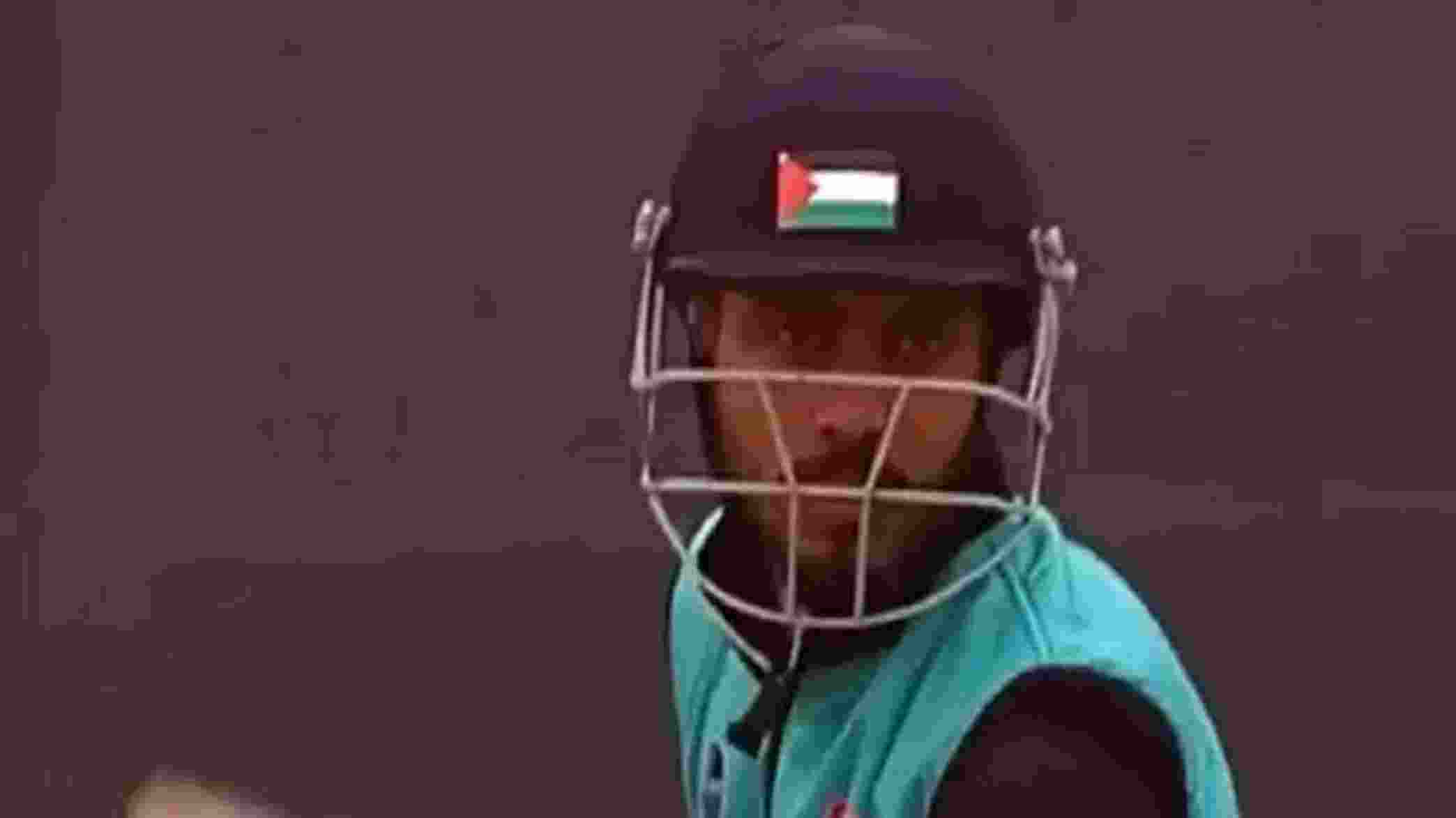 Palestinian flag on cricket helmet: J&K Police orders probe
