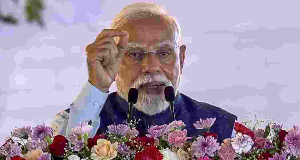 Prime Minister Narendra Modi addresses a gathering.