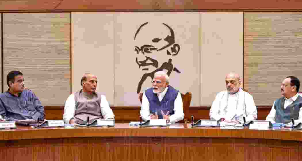 Prime Minister Narendra Modi with Cabinet ministers.