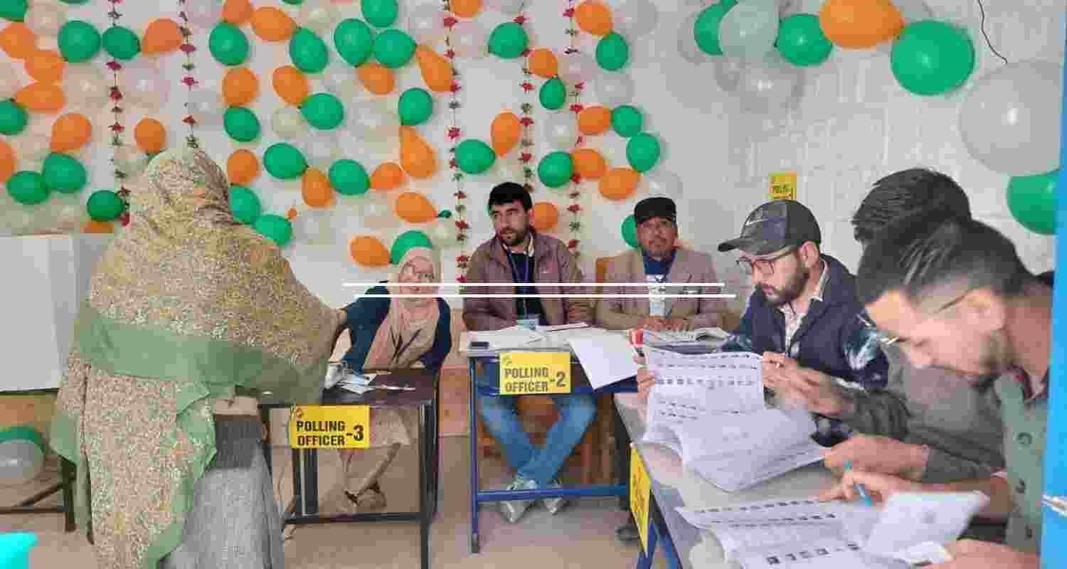 A polling station in Ladakh. Image via CEO Ladakh on X.